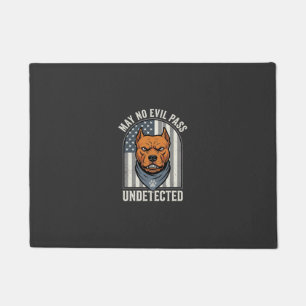 Patriotic Pitbull Guard Dog Doormat