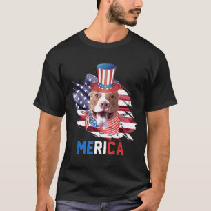 Patriotic Pitbull Merica American Flag T-Shirt
