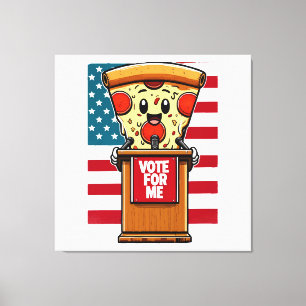 patriotic pizza vote for me canvas print
