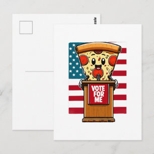 patriotic pizza vote for me postcard