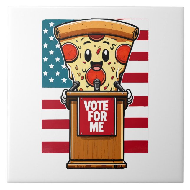 patriotic pizza vote for me tile (Front)