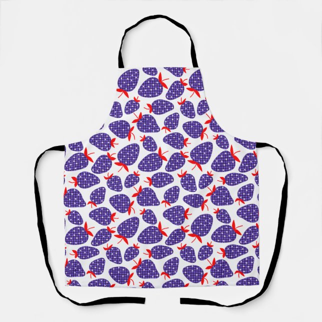 Patriotic Plaid Strawberry Apron (Front)