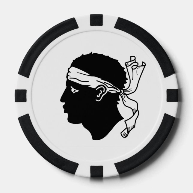 Patriotic poker chips with Flag of Corsica (Front)