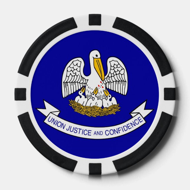 Patriotic poker chips with Flag Of Louisiana (Front)