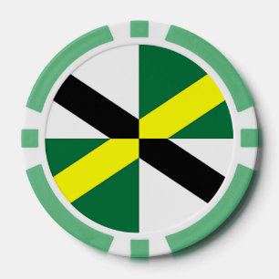 Patriotic poker chips with Flag of Monterey