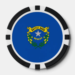 Patriotic poker chips with Flag Of Nevada