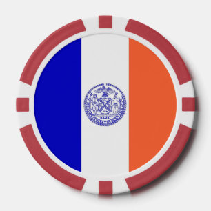 Patriotic poker chips with Flag of New York City