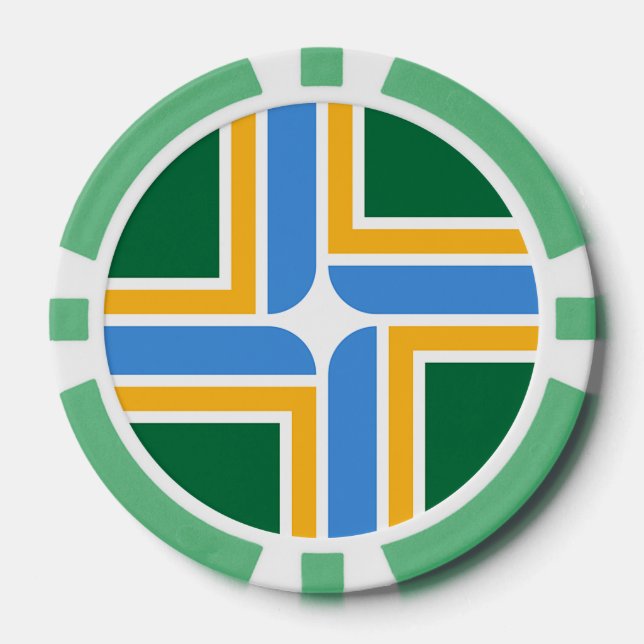 Patriotic poker chips with Flag of Portland (Front)