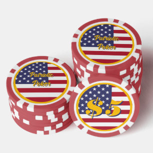 Patriotic Poker Night American Flag Personalized Chips