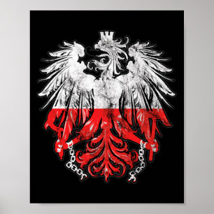 Patriotic Polish Heritage Roots Poland Eagle Badge Poster
