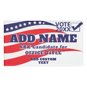 Patriotic Political 2026 Campaign Candidate Custom Name Tag