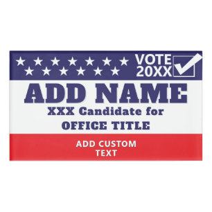 Patriotic Political 2026 Campaign Candidate Custom Name Tag