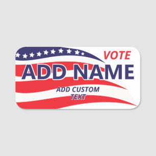 Patriotic Political Campaign Candidate Custom Name Tag