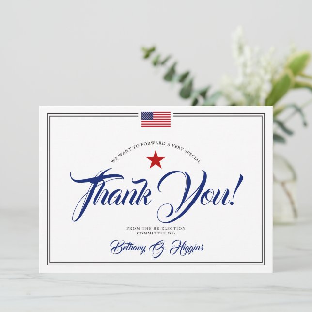 Patriotic Political Donation Thank You (Standing Front)