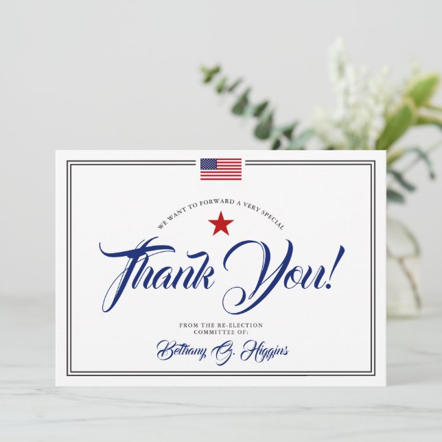 Patriotic Political Donation Thank You (Standing Front)