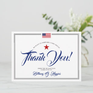 Patriotic Political Donation Thank You Card