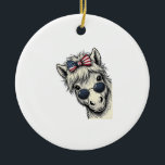 Patriotic Pony With Sunglasses Vintage Vector Desi Ceramic Ornament<br><div class="desc">Patriotic Pony With Sunglasses Vintage Vector Design_1</div>