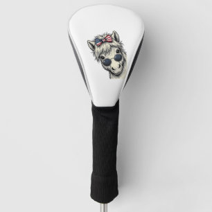 Patriotic Pony With Sunglasses Vintage Vector Desi Golf Head Cover