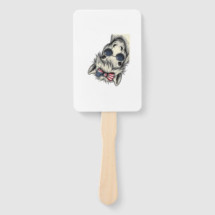 Patriotic Pony With Sunglasses Vintage Vector Desi Hand Fan