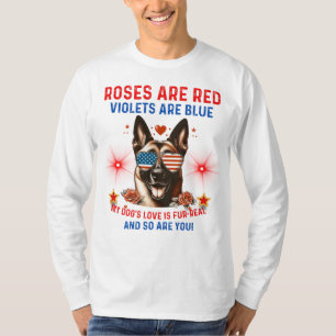 Patriotic Pooch Love Tee - American Flag Sunglasse