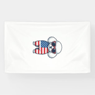 Patriotic Poodle in Sunglasses Vector Design_1 Banner