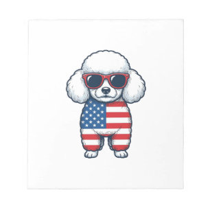 Patriotic Poodle in Sunglasses Vector Design_1 Notepad