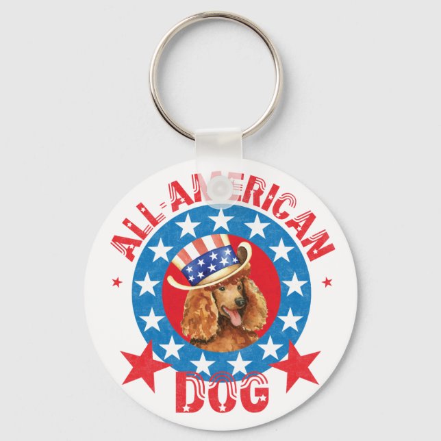 Patriotic Poodle Keychain (Front)