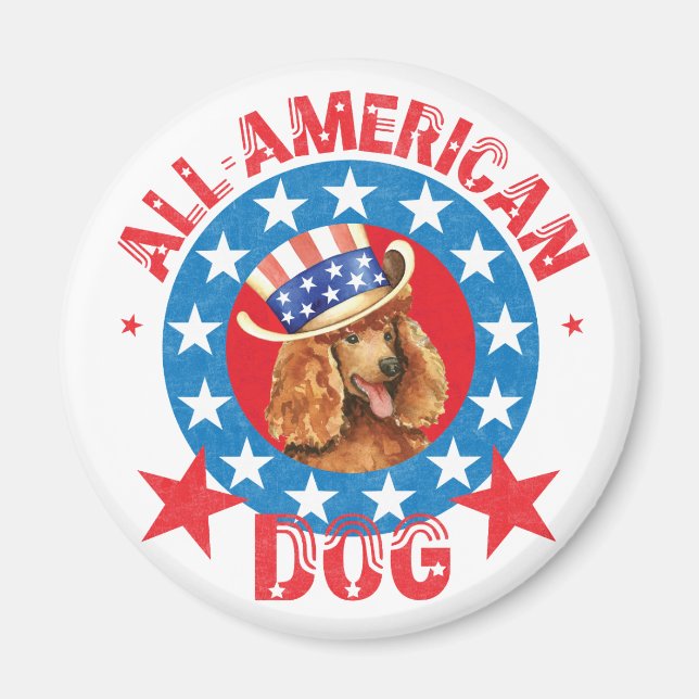 Patriotic Poodle Magnet (Front)