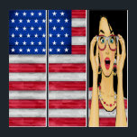 Patriotic Pop Art American Flag<br><div class="desc">I really love this one, and worked on painting on the images all night AGAIN while my new puppies sadly I discovered destroyed my 4 sets of full length new blinds that are going to be so expensive to replace (and Daddy could have fixed them - everything at 82 years...</div>