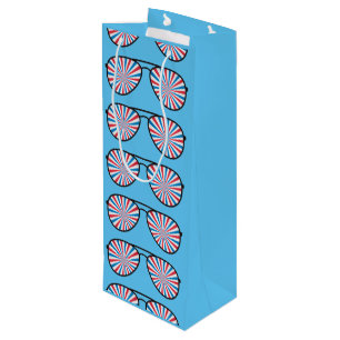 Patriotic PopArt Swirl Sunglasses Wine Gift Bag