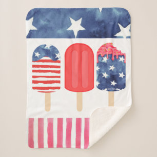 Patriotic Popsicle Sherpa Blanket