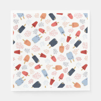 Patriotic Popsicles in Red, White and Blue Apron K Napkin