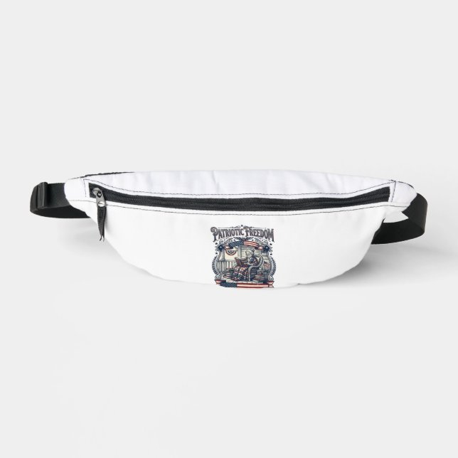 Patriotic Porch Bookworm Vector Graphic Tee Fanny Pack (Front)
