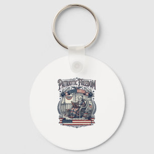 Patriotic Porch Bookworm Vector Graphic Tee Keychain