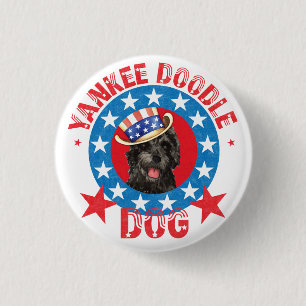 Patriotic Portuguese Water Dog 1 Inch Round Button
