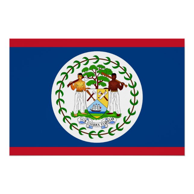 Patriotic poster with Flag of Belize (Front)