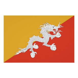 Patriotic poster with Flag of Bhutan