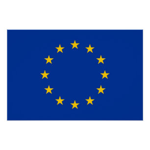 Patriotic poster with Flag of European Union