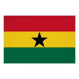 Patriotic poster with Flag of Ghana