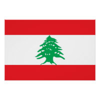 Patriotic poster with Flag of Lebanon