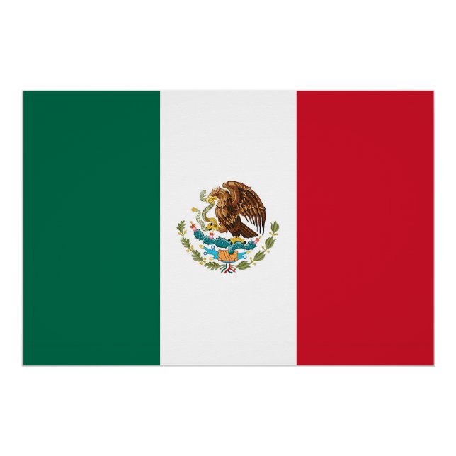 Patriotic poster with Flag of Mexico (Front)