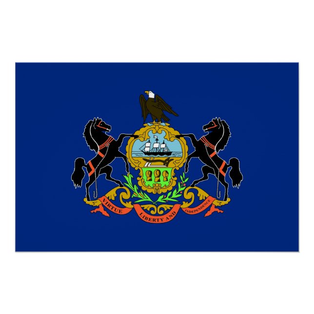 Patriotic poster with Flag of Pennsylvania (Front)