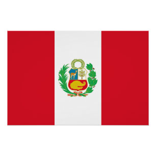 Patriotic poster with Flag of Peru