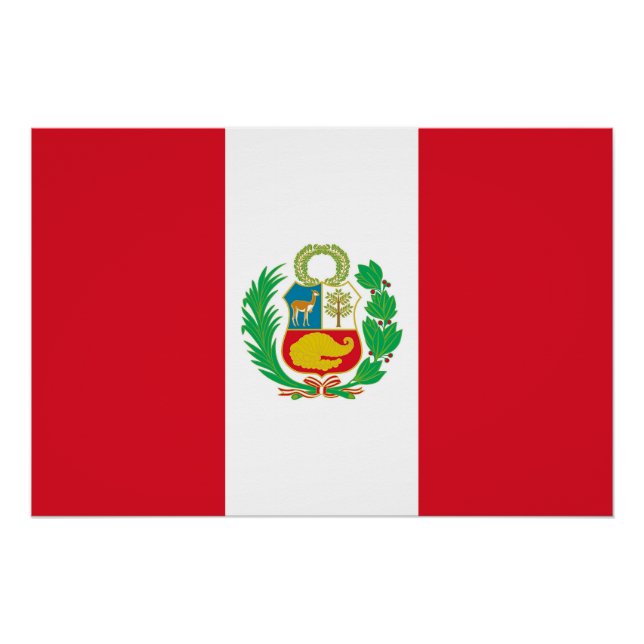Patriotic poster with Flag of Peru (Front)