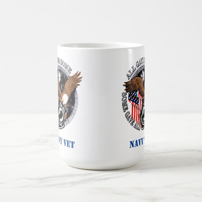 Patriotic POW-MIA Veteran Eagle Navy Vet Coffee Mug (Center)