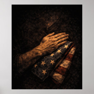 Patriotic Prayer Vintage  Poster