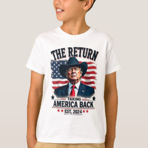 Patriotic President Donald Trump Cowboy Taking Ame T-Shirt