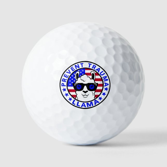 Patriotic Prevent Trauma Llama  Golf Balls (Front)