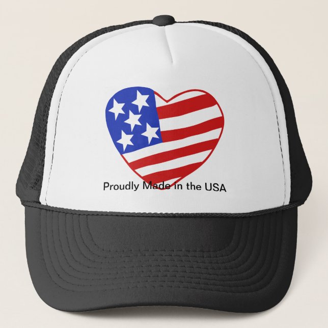 Patriotic pride! Proudly Made in the USA!!! Trucker Hat (Front)