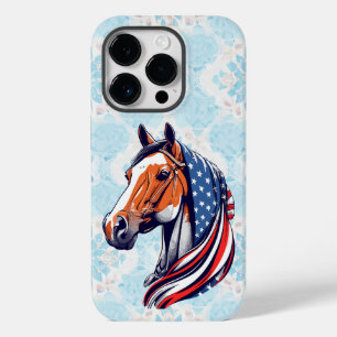 Patriotic Pride : Quarter Horse with American Flag Case-Mate iPhone 14 Pro Case